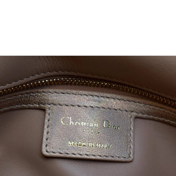 CHRISTIAN DIOR  Medium Caro Iridescent Leather Shoulder Bag Metallic Pink - Picture 11 of 12